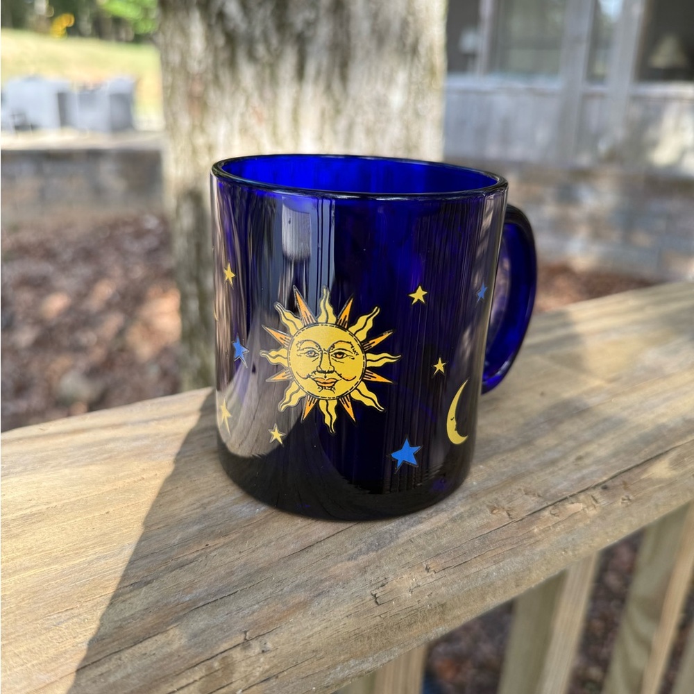 Libbey Celestial Blue and Gold Mug